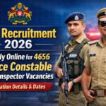 KSP Recruitment 2026 notification thumbnail showing 4656 Police Constable and Sub-Inspector vacancies with apply online details and important dates