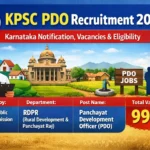 KPSC PDO Recruitment 2026 thumbnail showing Karnataka Notification, 994 vacancies, Panchayat Development Officer post under RDPR Department.