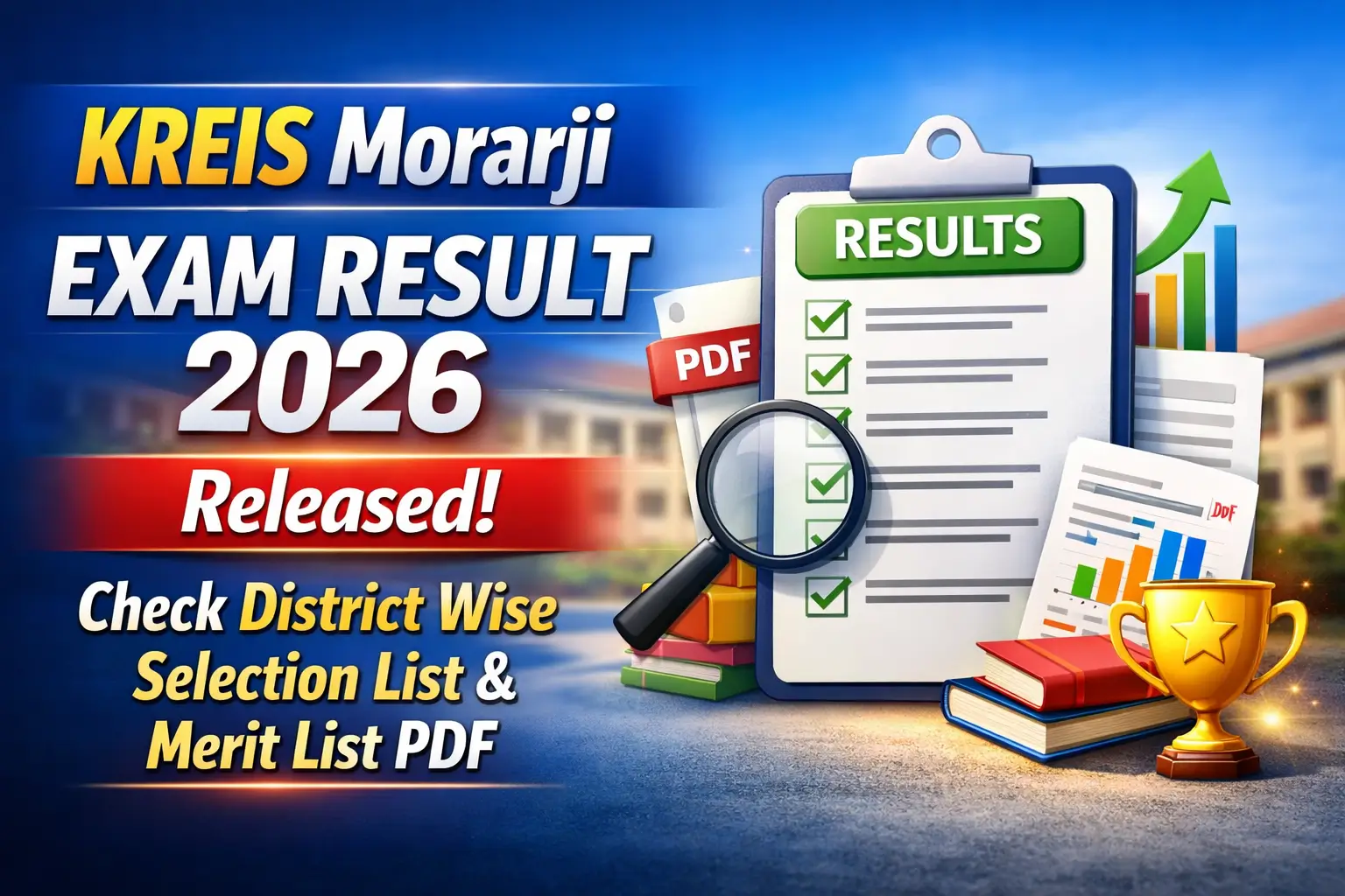 KREIS Morarji Exam Result 2026 district wise selection list merit list PDF download Karnataka