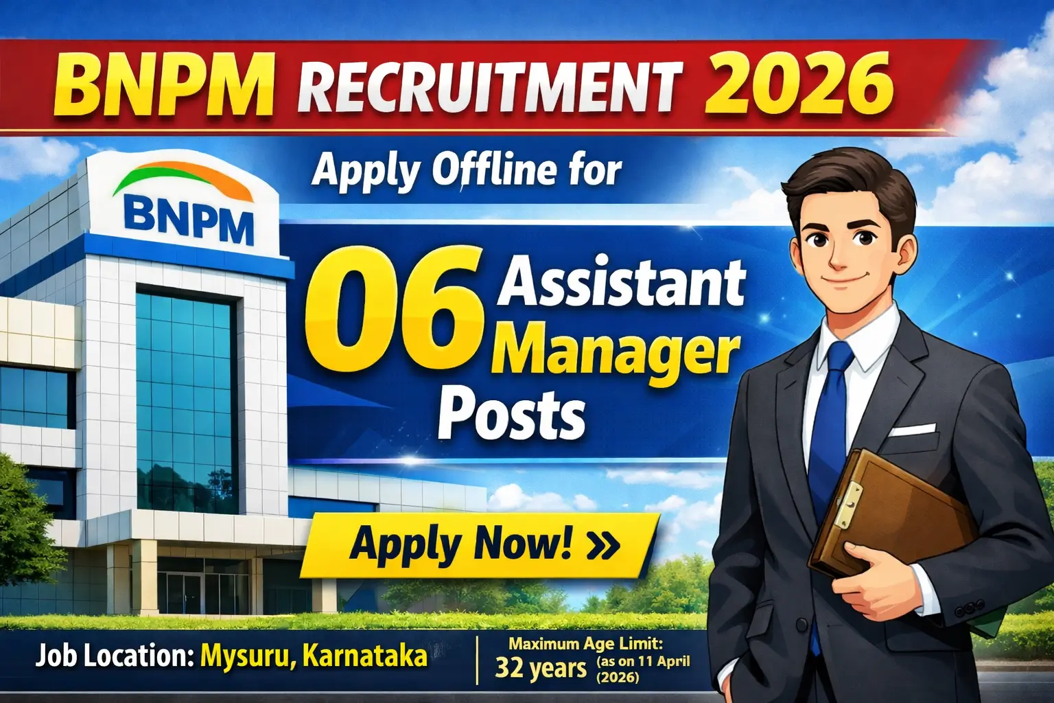 BNPM Recruitment 2026 - Apply Offline for 06 Assistant Manager Posts - Official Notification
