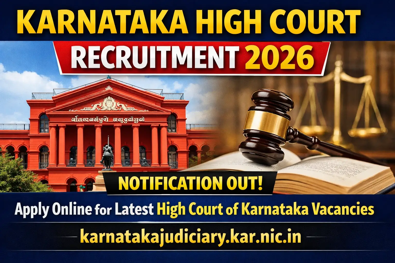 Karnataka High Court Recruitment 2026 Notification Apply Online for Latest High Court of Karnataka Vacancies