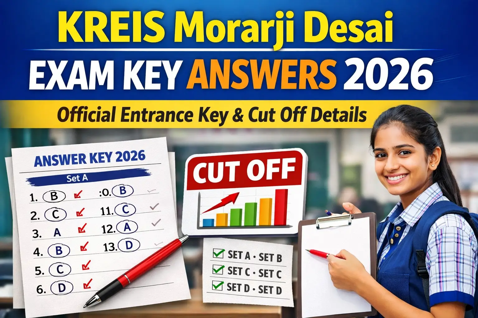 KREIS Morarji Desai Exam Key Answers 2026 PDF Official Entrance Key and Expected Cut Off Details