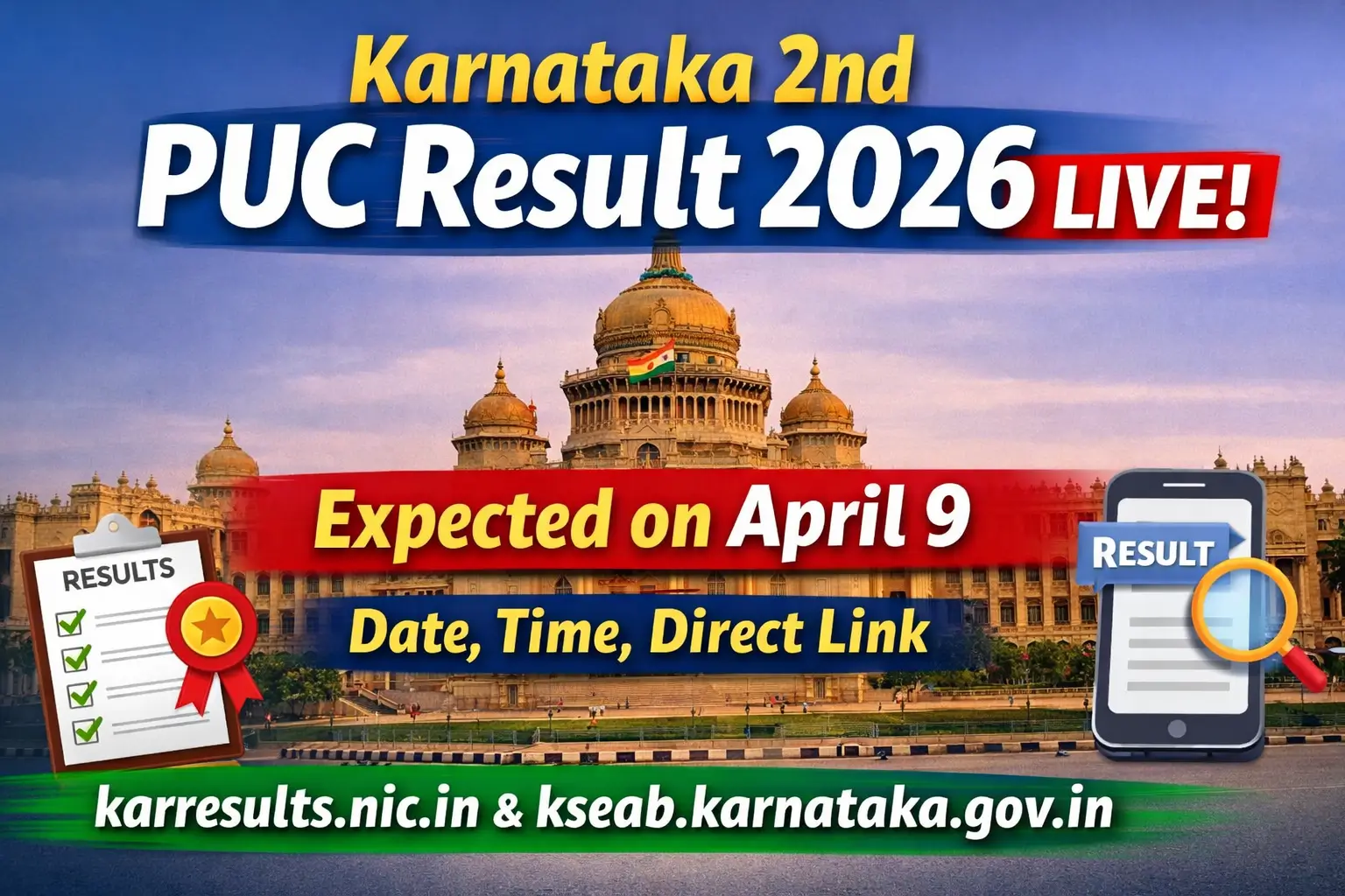 Karnataka 2nd PUC Result 2026 LIVE expected on April 9 check date time and direct link at karresults.nic.in and kseab.karnataka.gov.in